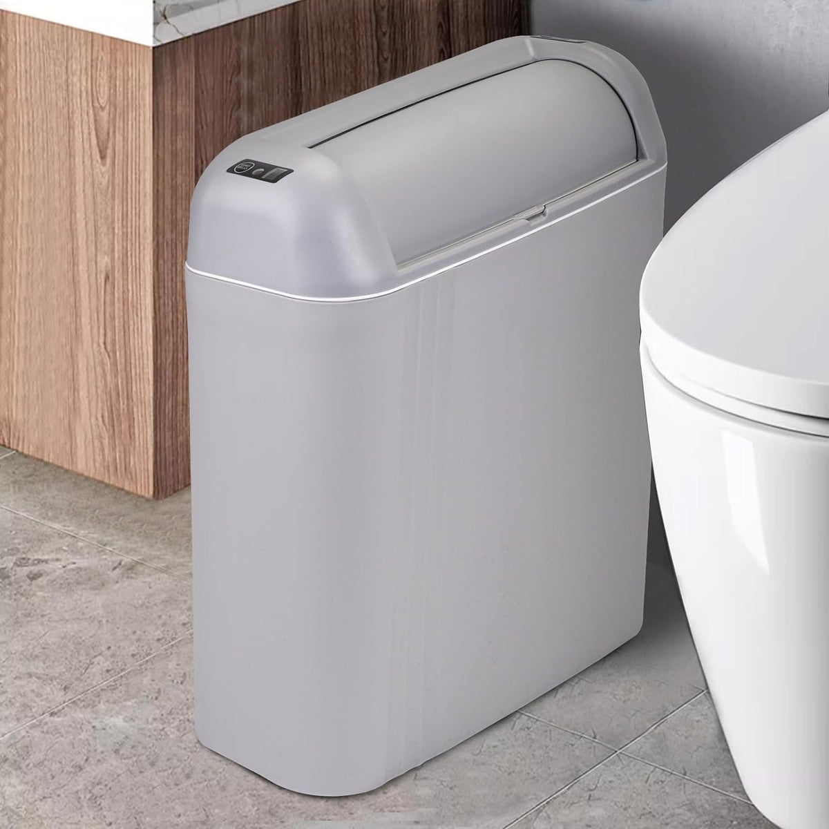 Automatic Motion Sensor Bathroom Trash Can with Lid, 4 Gallon Smart Ga ...