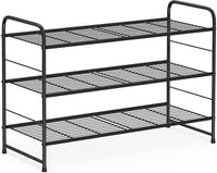3-Tier Shoe Organizer Rack, Stackable and Adjustable Shoe Storage, Extra Large Capacity (Bronze)