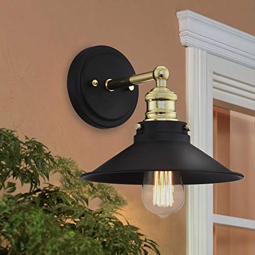 Mega Lighting Light Sconce Matte Black with Brass Accents WowitisCool