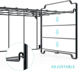 Adjustable 2 Tier Water Bottle Organizer Storage, Stackable Water Bottle Holder Rack, Black (2 Pack)