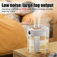 Smart Humidifier, Double Nozzle Cool Mist Air Humidifier with Night Light, Digital Display , 2L