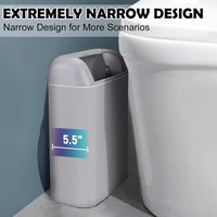 Automatic Motion Sensor Bathroom Trash Can with Lid, 4 Gallon Smart Garbage Can, Narrow Trash Bin with Touchless Lid