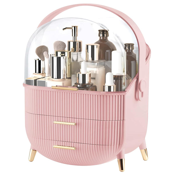 Makeup Organizer for Vanity, Make up Organizers and Storage, Cosmetics Skincare Organizers with Lid and Drawers, Cosmetic Display Cases
