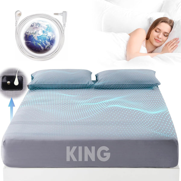 Grounding Sheets Various Sizes, 95% Organic Cotton + 5% Pure Silver Fiber, Grounding Sheet Earth Connected Bedding with Grounding Cord
