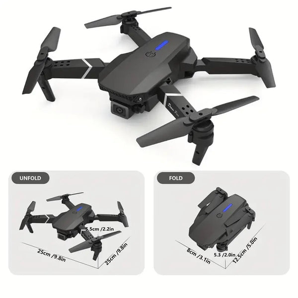 Drone With Camera for Adults Beginners Kids, Foldable RC Quadcopter, Toys Drone, 1080P FPV Video, One Key Start, Headless Mode, Waypoints fly, 360° Flips