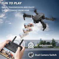 Drone With Camera for Adults Beginners Kids, Foldable RC Quadcopter, Toys Drone, 1080P FPV Video, One Key Start, Headless Mode, Waypoints fly, 360° Flips