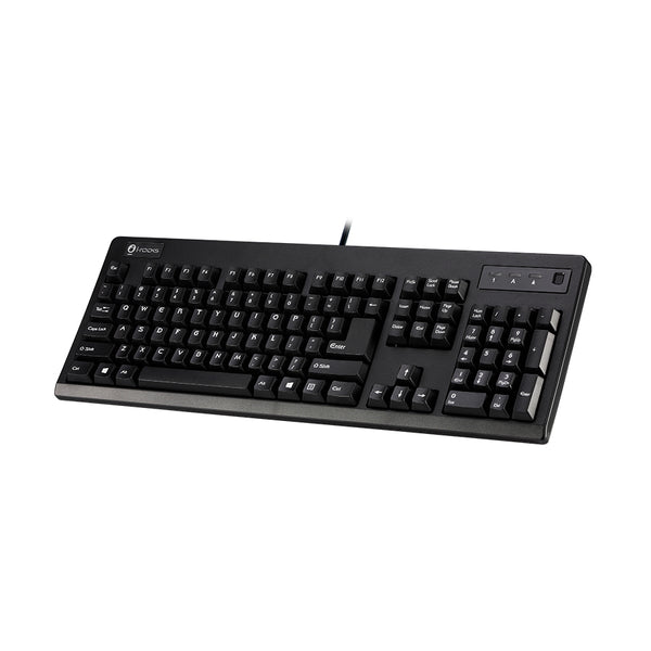 i-rocks K27WF-BK Fingerprint Biometric Keyboard, Black USB