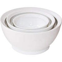 Set of 3 Calibowl Non-Spill, Smart Lip Kitchen Bowl Set , Sizes 40oz, 95oz, 195oz White Nested Bowls