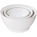 Set of 3 Calibowl Non-Spill, Smart Lip Kitchen Bowl Set , Sizes 40oz, 95oz, 195oz White Nested Bowls