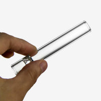 One Hitter Clear Borosilicate Glass Pipes 4in Smoking Glass,  4-Pack with Aluminum Tin and Wire Cleaner