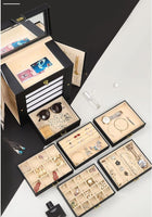 Extra Large PU Leather Jewelry Box Case - 6 Tier, 5 Drawers Large Storage Capacity with Mirror