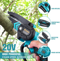 Saker 4inch Mini Chainsaw, Portable Electric Cordless 20V Rechargeable - Tree Trimming, Pruning