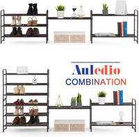 3-Tier Shoe Organizer Rack, Stackable and Adjustable Shoe Storage, Extra Large Capacity (Bronze)