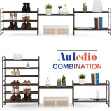 3-Tier Shoe Organizer Rack, Stackable and Adjustable Shoe Storage, Extra Large Capacity (Bronze)
