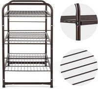 3-Tier Shoe Organizer Rack, Stackable and Adjustable Shoe Storage, Extra Large Capacity (Bronze)