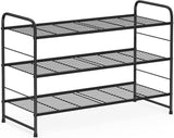 3-Tier Shoe Organizer Rack, Stackable and Adjustable Shoe Storage, Extra Large Capacity (Bronze)