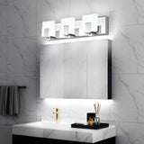 SolfArt Bathroom Vanity Light Fixture Dimmable LED 3 Lights Modern Polished Chrome