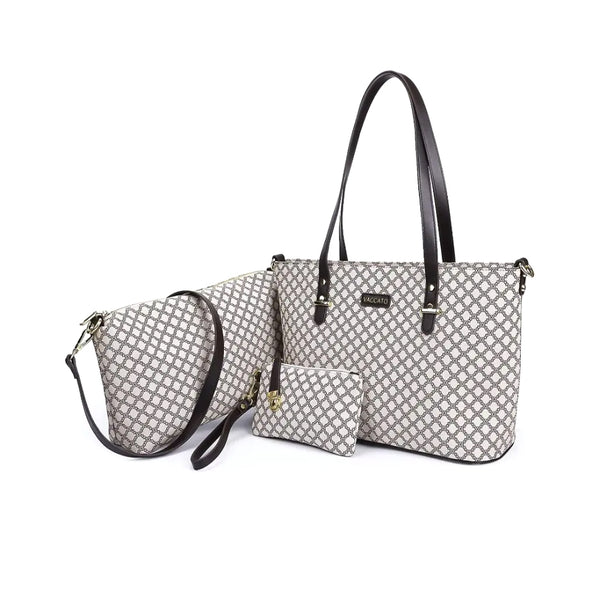 Vaccato Synthetic Leather Shoulder Bag Purse, Cosmetic Crossbody Bag, Coin Purse, Beige / Brown