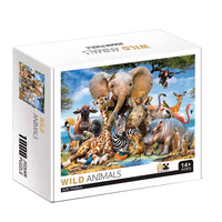 Jigsaw Puzzles 4-in-1 Multi-Pack 1000 Piece Puzzle Pack for Adults - Animal World, Space Traveler, Amalfi Coast, Santorini Island 1000 Piece Jigsaw Puzzles for Adults