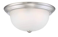 Mega Lighting Flush Dome Brushed Nickel/Etched Glass