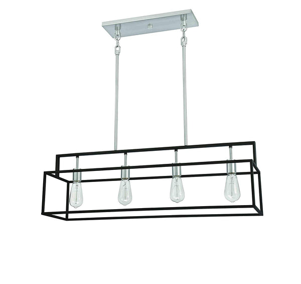 Mega Lighting 4-Light Island Pendant, Aged Bronze with Brushed Nickel Accents