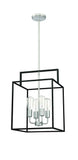 Mega Lighting 4 Light Square Pendant, Aged Bronze with Brushed Nickel Accents