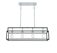 Mega Lighting 4-Light Island Pendant, Aged Bronze with Brushed Nickel Accents