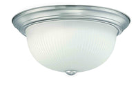 Mega Lighting Flush Dome Brushed Nickel/Etched Glass