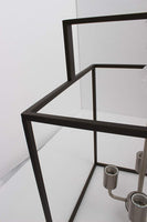 Mega Lighting 4 Light Square Pendant, Aged Bronze with Brushed Nickel Accents