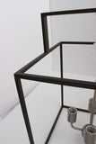 Mega Lighting 4 Light Square Pendant, Aged Bronze with Brushed Nickel Accents