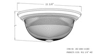 Mega Lighting Flush Dome Brushed Nickel/Etched Glass