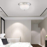 Mega Lighting Flush Dome Brushed Nickel/Etched Glass