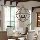 Mega Lighting 6 Light Foyer Wood with Stardust Accents