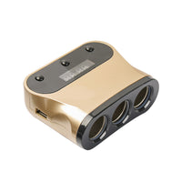 MWGears 12V 3-Socket Cigarette Lighter Sockets with Dual USB