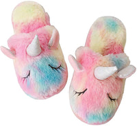 Rainbow Unicorn Kids Slippers Size 1.5-3