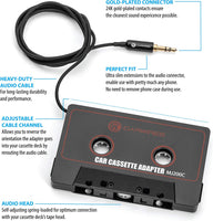 Carwires MJ200C – Premium Car Audio Cassette Adapter with 1M / 3.28FT Audio Cable