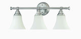 Mega Lighting 3 Light Vanity Brushed Nickel/Satin White Glass