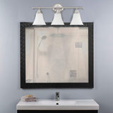 Mega Lighting 3 Light Vanity Brushed Nickel/Satin White Glass