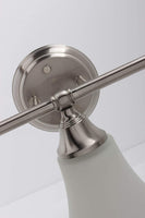 Mega Lighting 3 Light Vanity Brushed Nickel/Satin White Glass