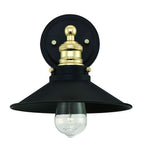 Mega Lighting Light Sconce Matte Black with Brass Accents