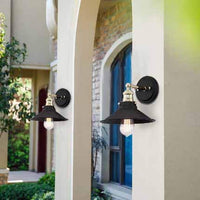 Mega Lighting Light Sconce Matte Black with Brass Accents