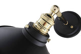 Mega Lighting Light Sconce Matte Black with Brass Accents