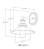 Mega Lighting Light Sconce Matte Black with Brass Accents
