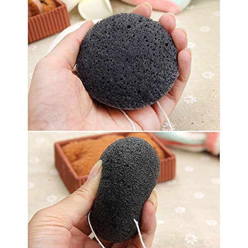 Urban Escape Natural Konjac Facial Sponges with Activated Bamboo Charcoal