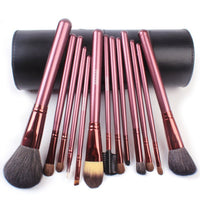 Urban Escape Studio Quality 13 Piece Natural Cosmetic Brush Set with cup Holder Leather Case