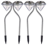 Outdoor Stainless Steel LED Diamond Solar Garden Path Lights (7 Colors) - 4 pack