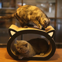 Paw Essentials Cat Face Cardboard Ultimate Scratcher Lounge with Catnip