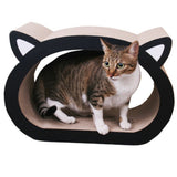 Paw Essentials Cat Face Cardboard Ultimate Scratcher Lounge with Catnip