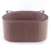 Paw Essentials Cat Face Cardboard Ultimate Scratcher Lounge with Catnip