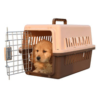Paw Essentials 19" Pet Dog Cat Aviation Airline Travel Cage / Pet Carrier (Coffee)